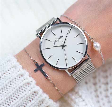 oversized women's watches silver